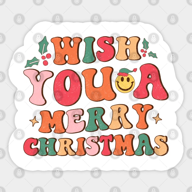 Wish You A Merry Christmas Sticker by MZeeDesigns